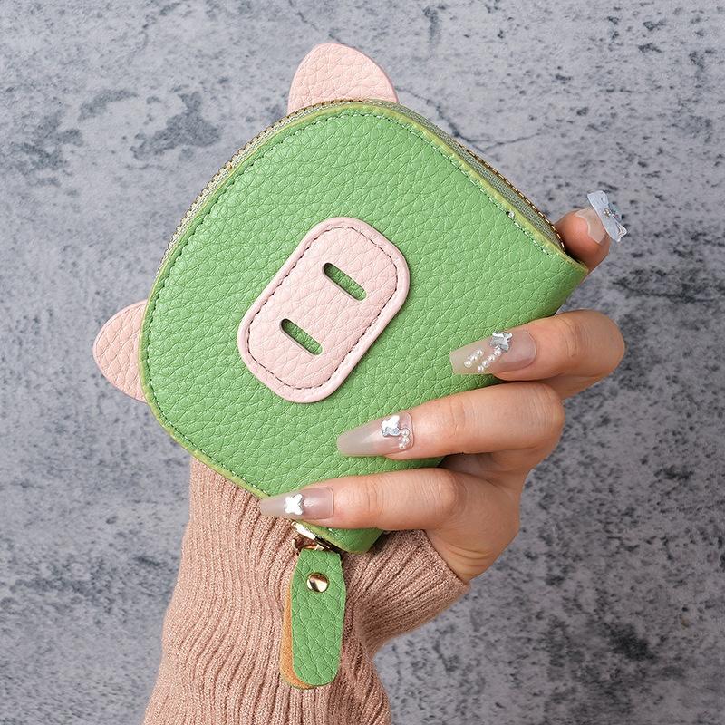 PU Multi Slot Card Holder Wallet Women Men Credit Card Case Zip Coin Purse