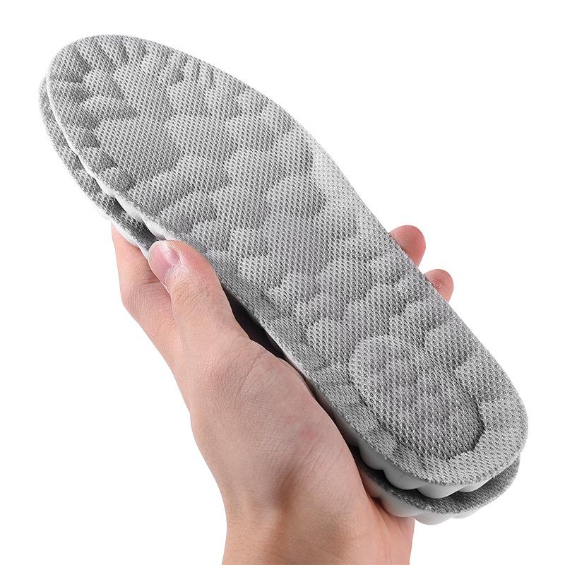 3pair Step on Insole Comfortable Massage Sports High Elastic Shock Antibacterial Deodorant Sweat Men Shoes Height Increase