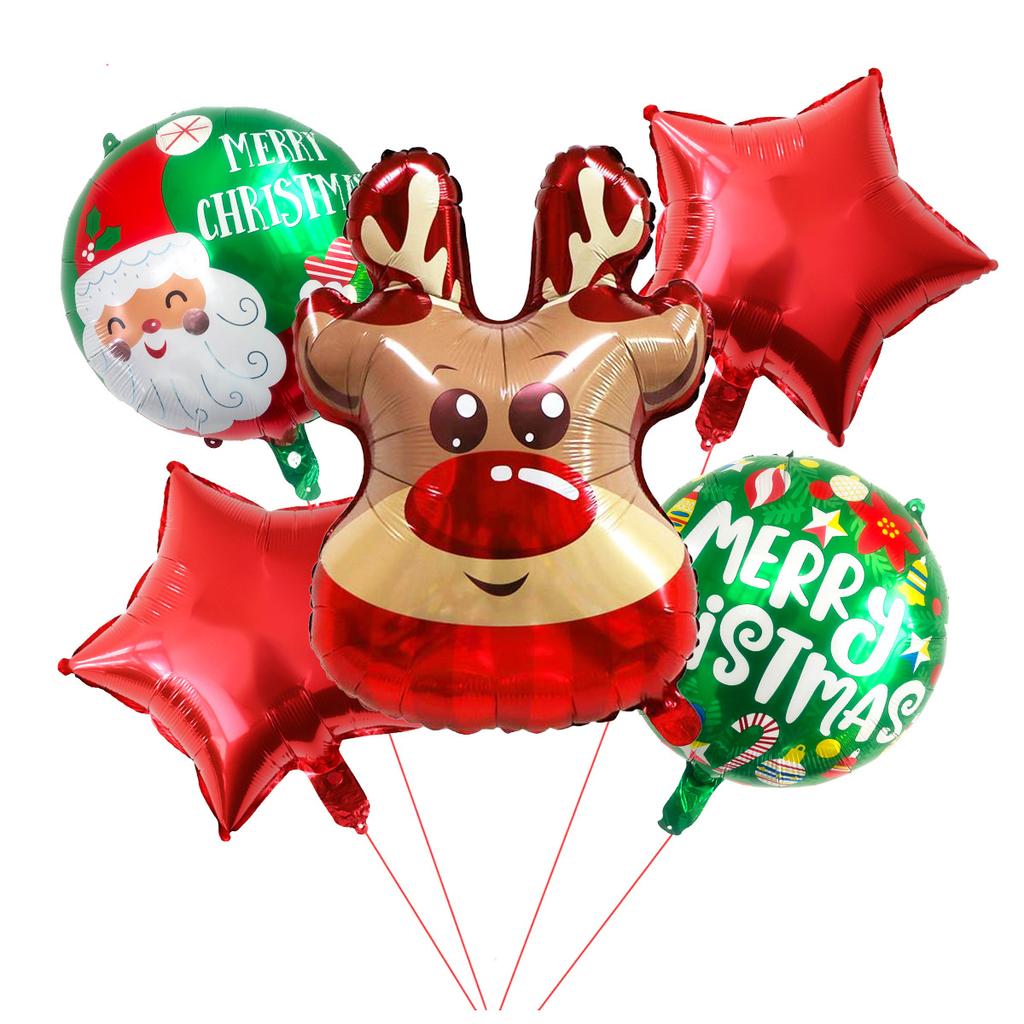 Christmas Balloon Set Christmas Tree Old Man Gingerbread Man Snowman Aluminum Film Balloon Cloth Venue Decoration