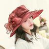 Women's Retro Organza Mesh Sun Hat - European & American Style for Summer Outdoors