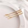 14K Gold-Plated Color-Retaining Wavy Hair Clip with Double Hanging Rings