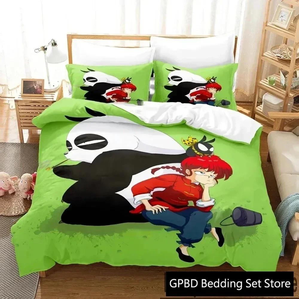 New 3D Print Anime Ranma 12 Comfortable Duvet Quilt Cover Pillowcase Bedding Set Children Bedroom Decoration Home Textile