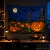 Purple Mist Spider Web Jack Pumpkin Bat Halloween Tapestry Living Room Festival Party Background Horror Room Decoration