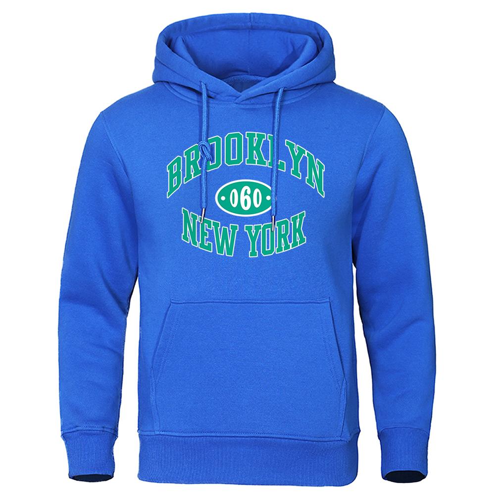 Brooklyn New York U.S.A Printing Men's Hoodie Autumn Winter Loose Clothing Warm Fleece Sweatshirts Fashion Casual Sportswear