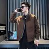 American Men's Color Block Stand Collar Jacket - Trendy Korean Casual Outerwear for Spring and Autumn
