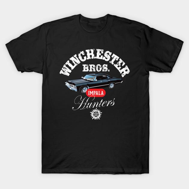 

Men Black Print T-shirt Supernatural Winchester Impala No-Cut Transfer Paper Print Cotton Tshirt M чорний