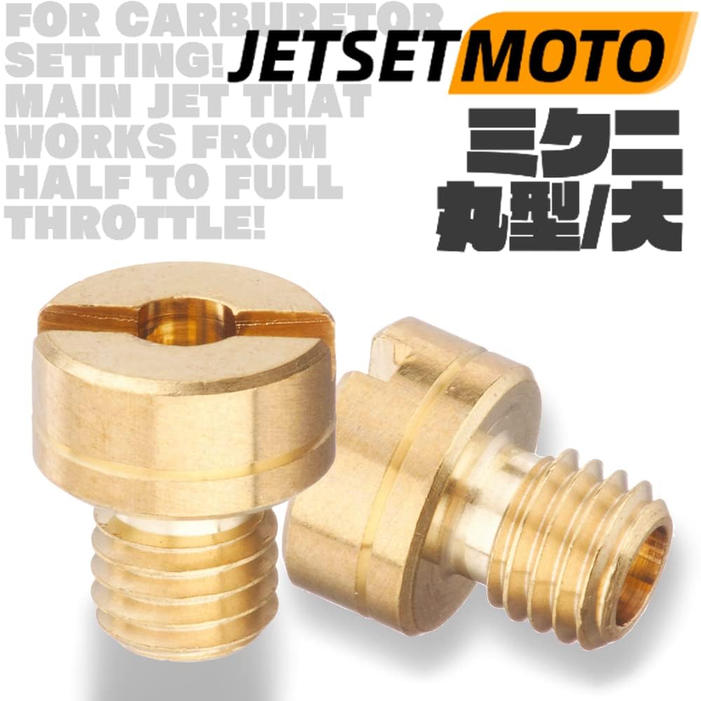 Main Jet Jetsetmoto Mikuni Round Large (8X9), Round/Large #88-#125, 10 Size Set, Main Jet