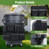 Trash Can Caddy Bag Adjustable Buckle Trash Bin Covers Large Capacity Cleaning Supplies Organizer Bag for 32-55 Gallon Porch