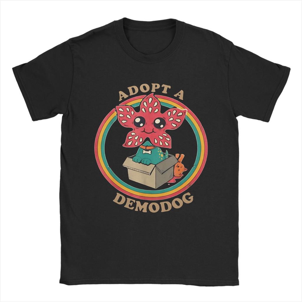 Adopt A Demodog Cute Retro 70s Monster TShirt Summer Harajuku TShirts Adult 100 Cotton O Neck Plus Size 5XL Top Tees Gift