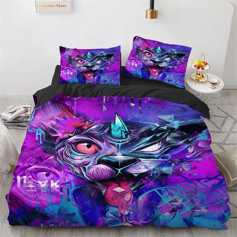 3D Animal Duvet Cover Microfiber Wolf Fox Elk Bedding Set Wild Animals Comforter Cover King Queen For Teen Adults Bedroom Decor