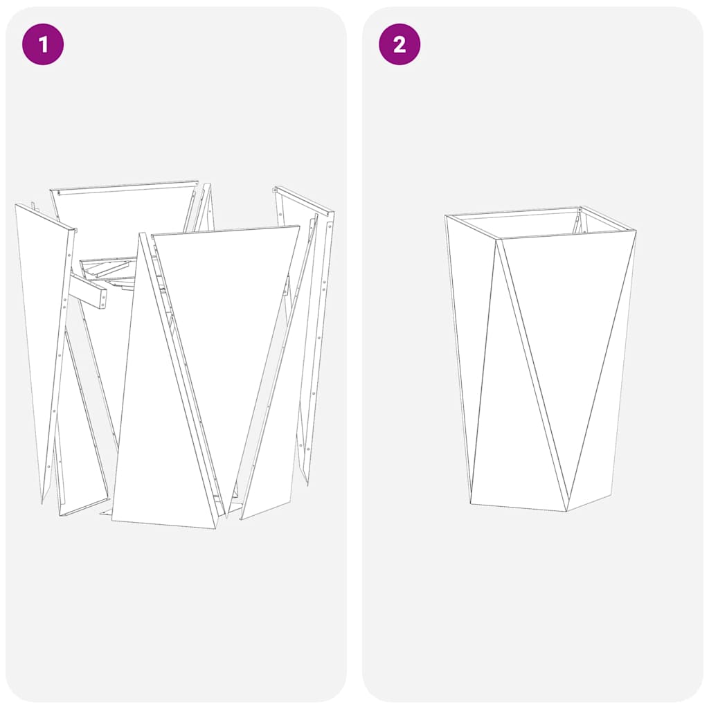 Rustic Planter Box 40 X 40 X 75 Cm Weatherproof Steel