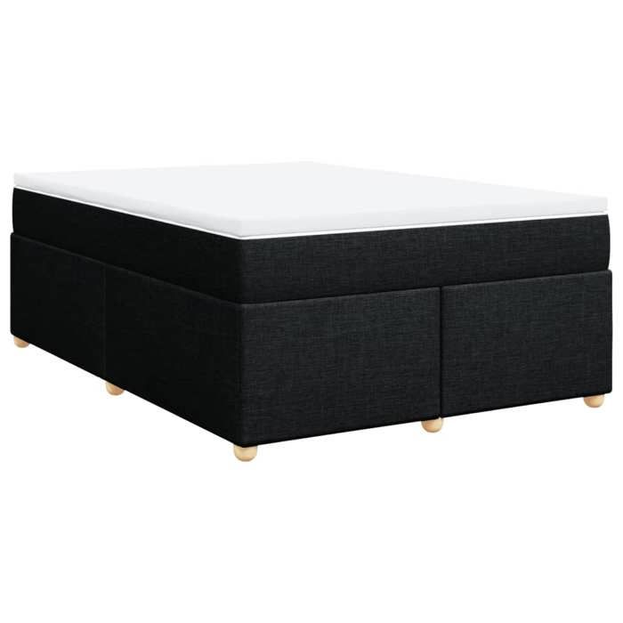 Maison Exclusive - Sommier à lattes de lit avec matelas Noir 140x190 cm Tissu