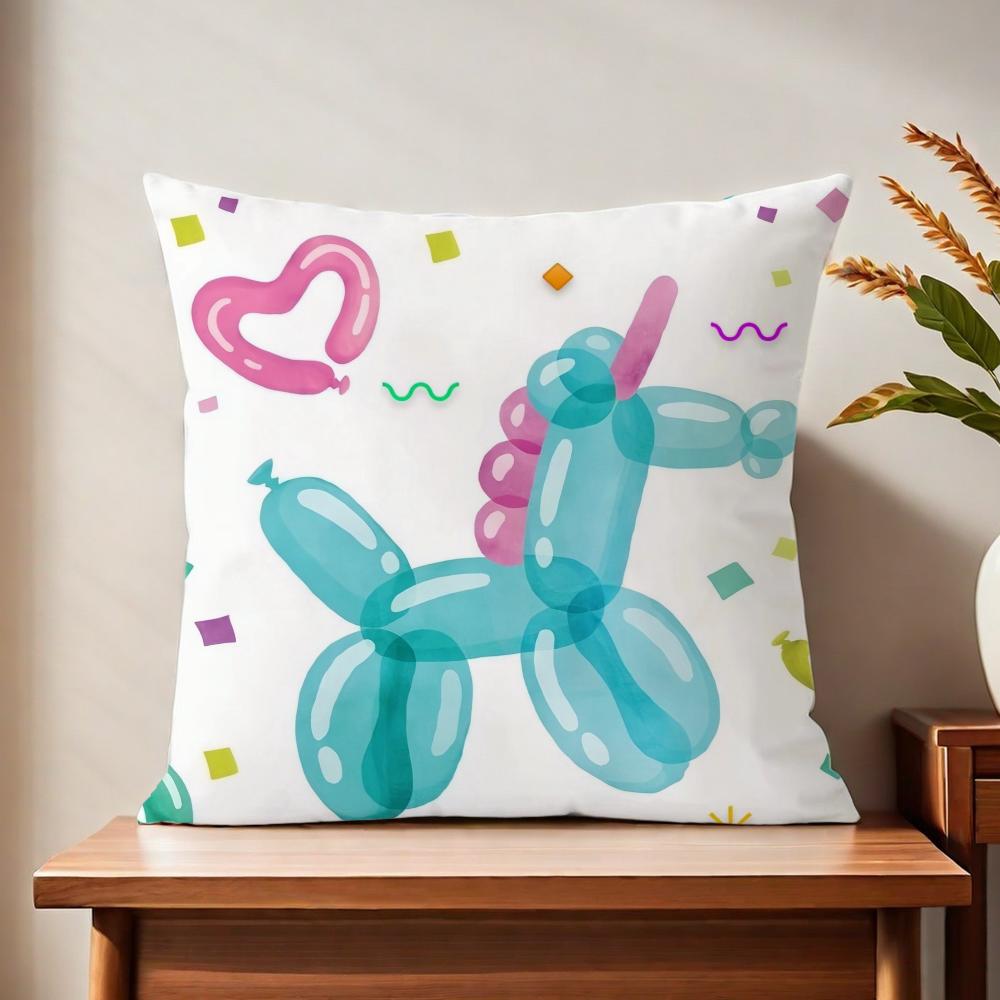 B-Balloon Art Unicorn Cushion Cover For Pillow Printing Sofa Decoration Home Car Room Coffee Shop Office Nordic Simplicity