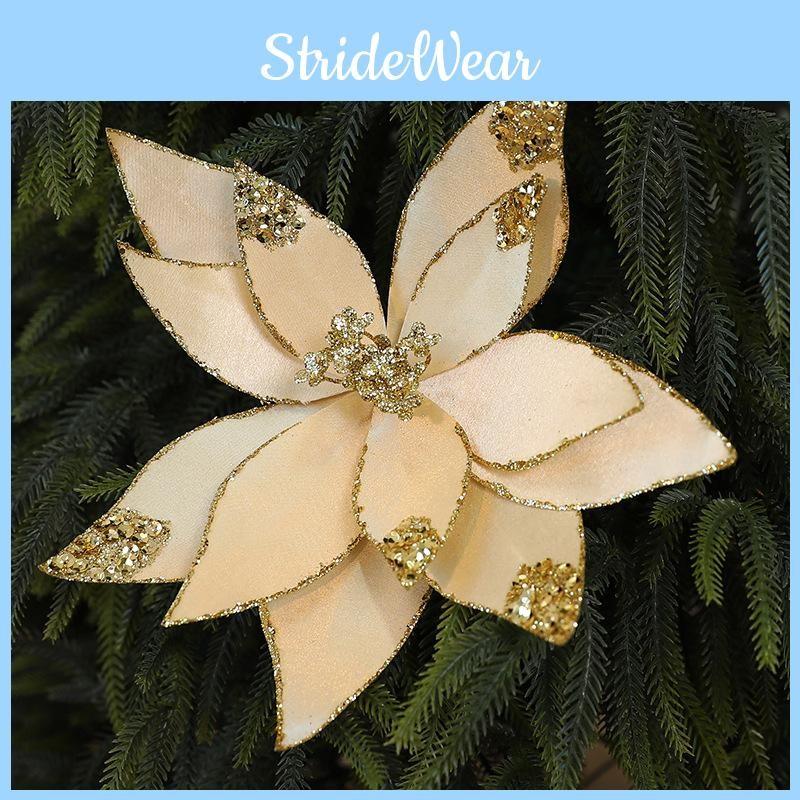 Floral Christmas Arrangement Faux Fabric Flowers Holiday Home Party Decoration