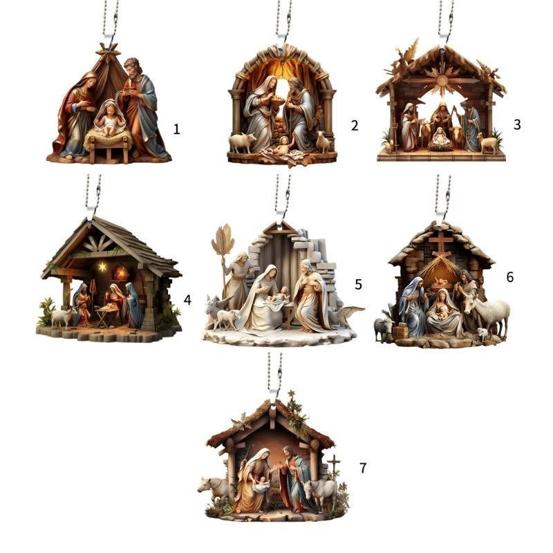  2pcs Quality Wall Art Nativity Scene Pendant For Sophisticated Space Styling