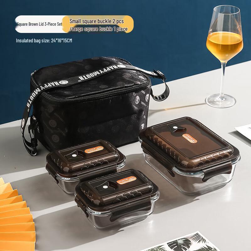 Borosilicate Glass Food Storage Container 3-Piece Set