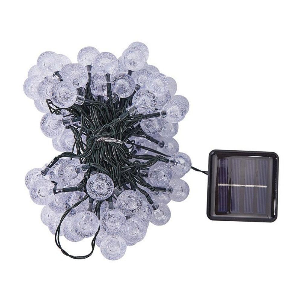 100 LED solar bubble ball string lights, 12M long IP65 waterproof LED fairy light, 8 lighting modes, crystal ball design