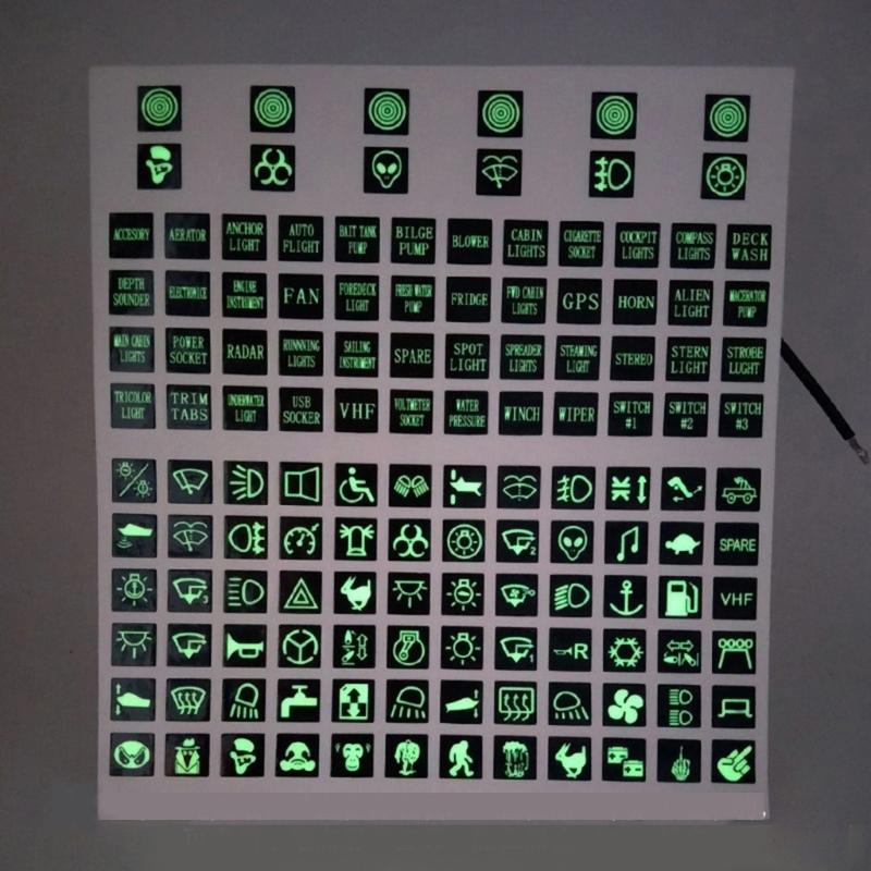 Interrupteurs de Fenêtre de Voiture Auto Bouton Lumineux Autocollants Porte Nuit Lumineux Décalcomanies Accessoire