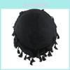 Fabric Casual Beanie Hat With Tassels For Men And Women Winter Wear