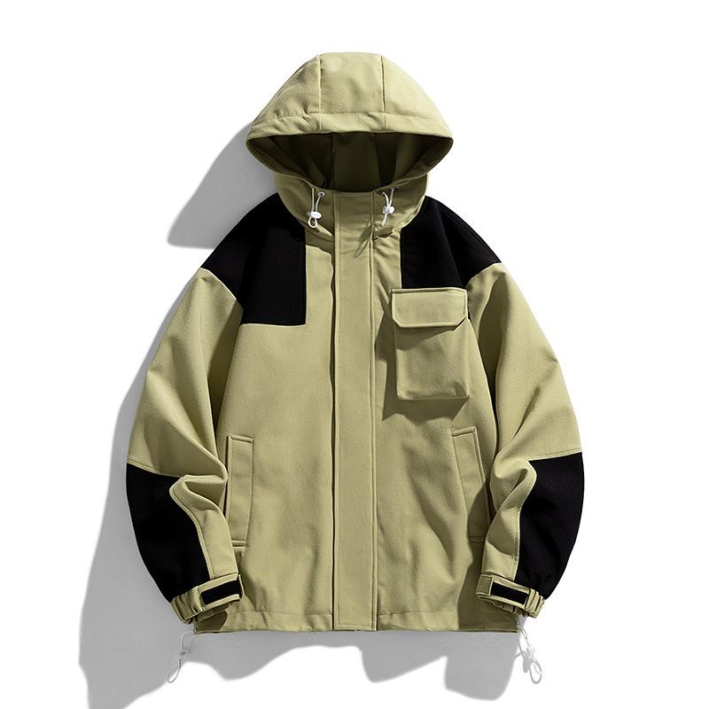 Spring and Autumn Jacket Jacket Men's Trendy Brand Splicing Men's Clothes Casual Tooling Jacket Jacket
