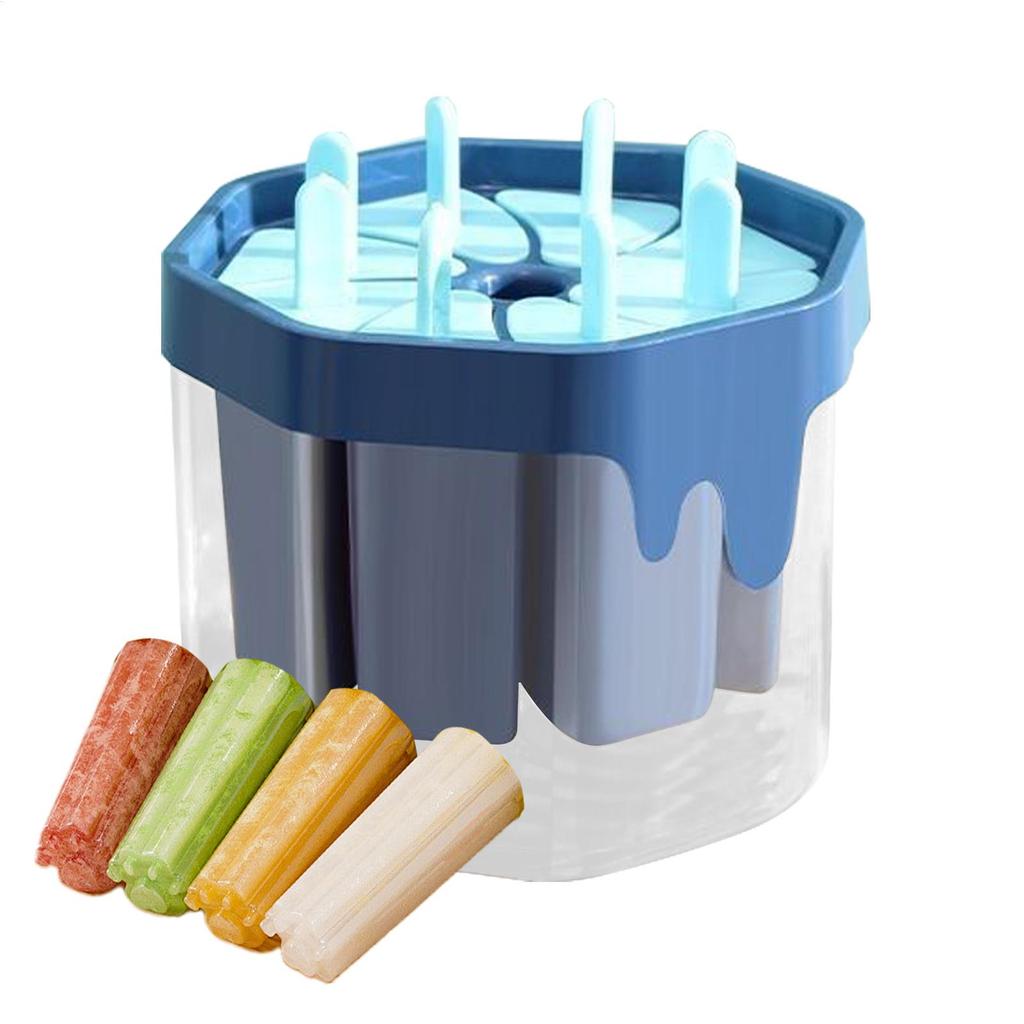 Popsicles Molds Silicone 8 Cavity Popsicles Trays Freezer,Homemade Ice Cream Molds Large Ice Pop Maker Reusable Ice Lolly Mould