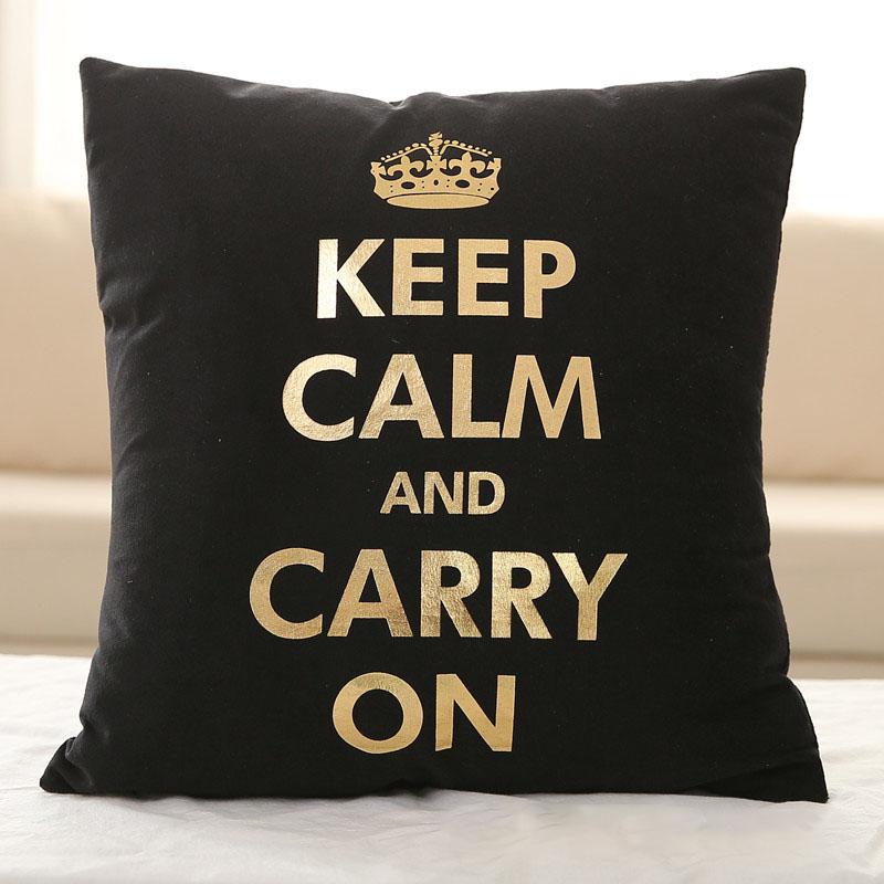 Love Christmas Style Black Soft Fabric Gold Print Pillowcase Home Hotel Bedding Room Decoration Pillowcase 45cm*45cm