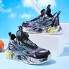 Children's Sports Shoes 2025 New Summer Boys Button Basketball Shoes Mesh Breathable Soft-soled Running Shoes