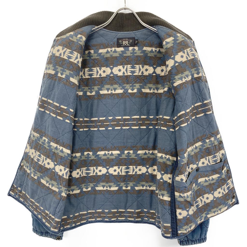 RRL Indigo Denim Quilted Twill Lunch Jacket Jacket M IndigoUsed