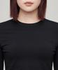 MUSINSA STANDARD WOMAN Women'S Slim Crop Crew Neck Long Sleeve T-Shirt [Black]