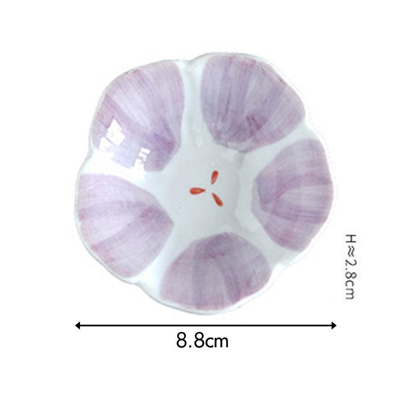 Japanese Style Flower Design Seasoning Dish Soy Sauce Vingar Bowl Salad Dressing Plate Ceramic Kitchen Tableware Small Plate