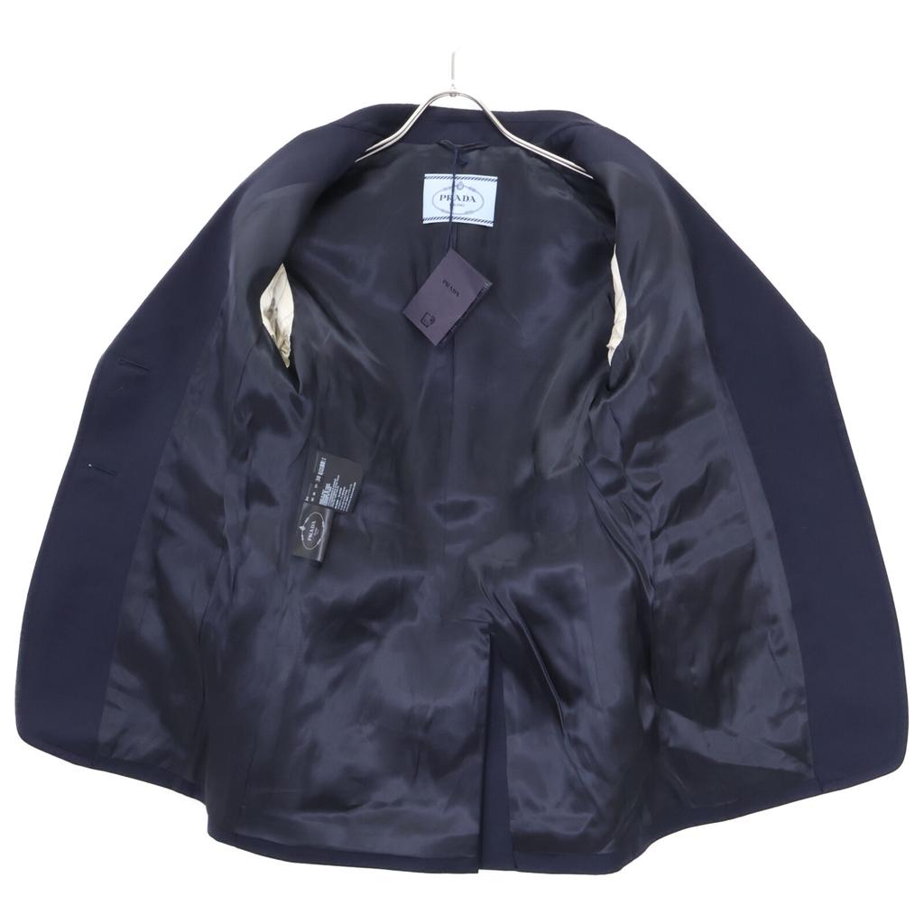Prada DNA909 S211 Navy Virgin Wool Center Vent 2B Leather Jacket Jacket 38 NavyUsed