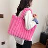 Plush Bag, Simple Commuting Shoulder Bag, New Casual Portable Tote Bag, Commuting To Work, Fashionable and Textured Women's Bag