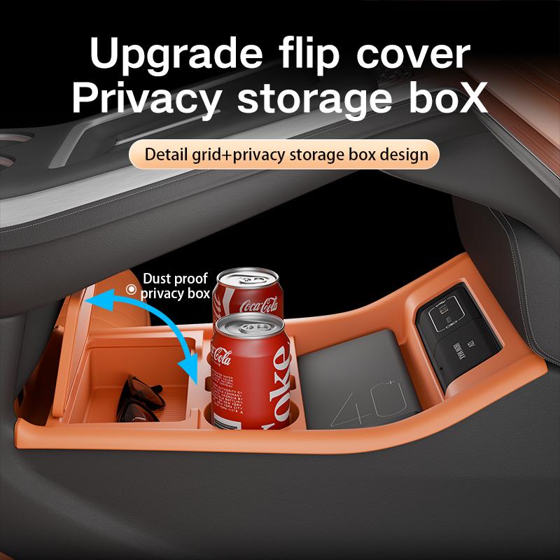 For XPENG G9 2025 2026 Storage Box Center Armrest Hidden Box Cup Holder Organizer Interior Accessories
