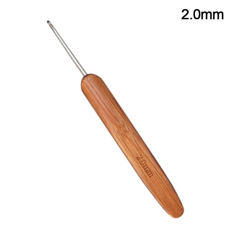 Small Size Crochet Hooks Long Bamboo Wooden Crochet Knitting Needles Crocheting Needles Yarn Weave Handle DIY Sewing Accessories