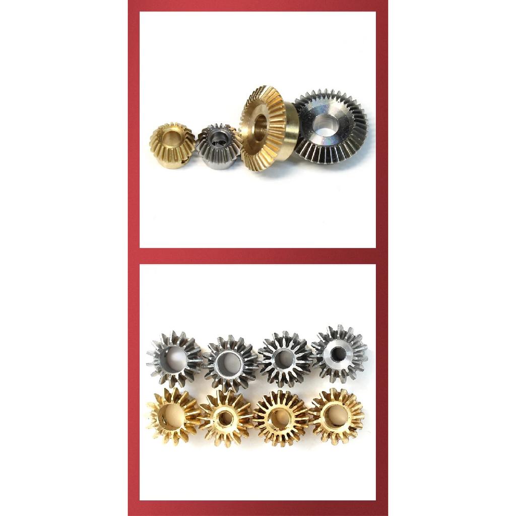 1 ks kuželové ozubené kolo kuželové ozubené kolo 0,4 Model 12 zubů Otvor 1 mm 90° Převodový materiál pro DIY Měď