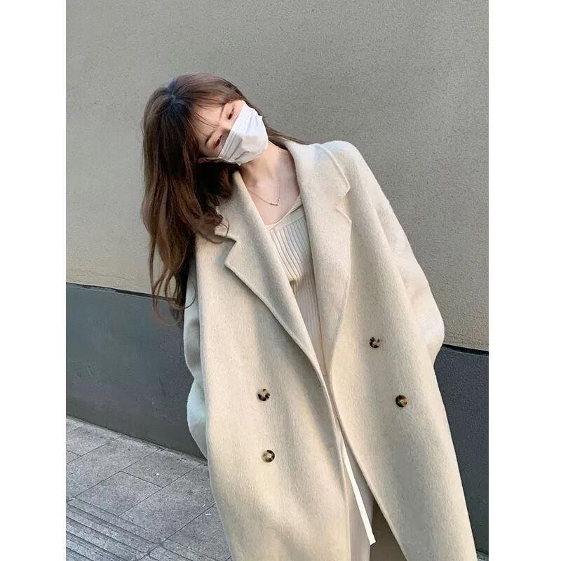 ZOSOUL Women's Minimalist Wool-Blend Coat