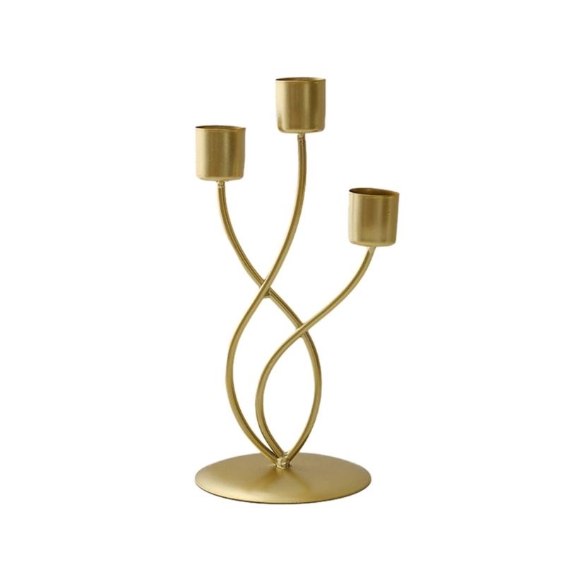 Iron Candlestick Holder Nordic Wedding Metal Candle Stand for Home Room Decor