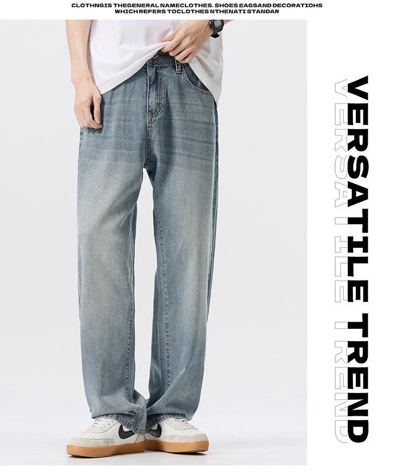 Mingge Herren Lyocell Tencel Jeans - Sommer 2025 Dünn, Kühl, Bequem, Locker Geschnittene Straight-Leg Hose