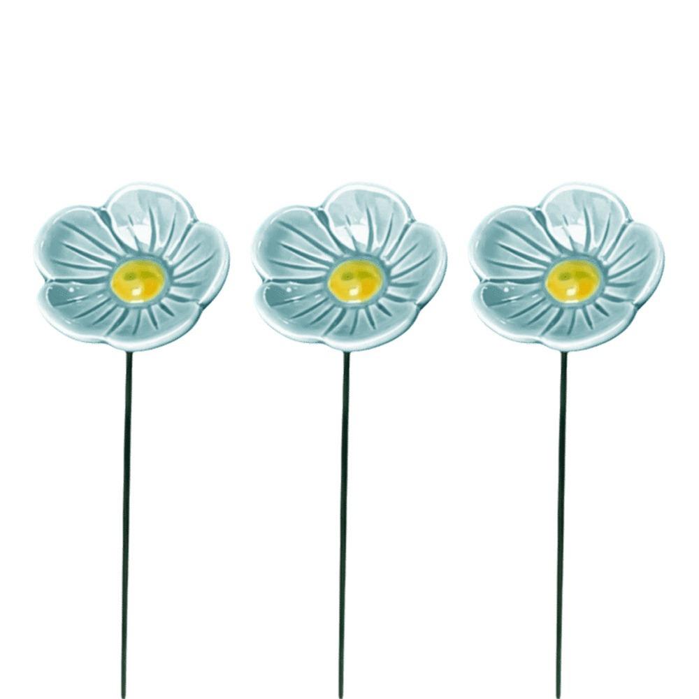 3pcs Colorful Bee Butterfly Water Dispenser Ceramic Bee Watering Station Artificial Flower Office