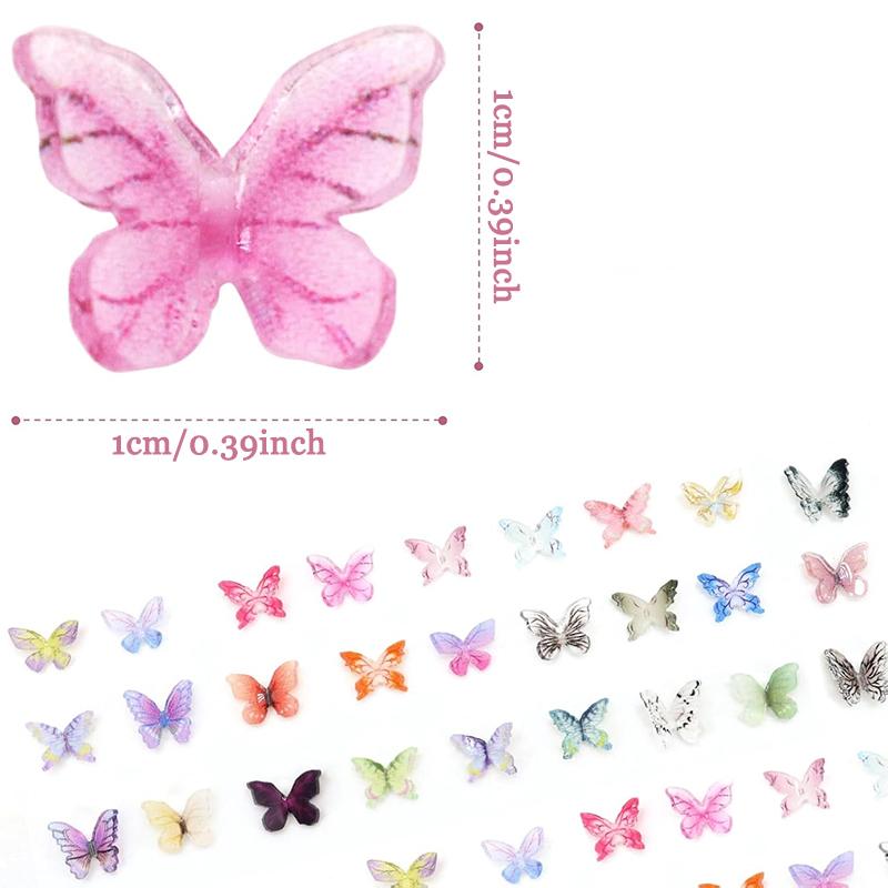 WTEMPO Mini Resin Butterflies Tiny Butterflies for Making Crafts Small Butterflies Figurines for DIY Micro Landscaping Decor Accessories