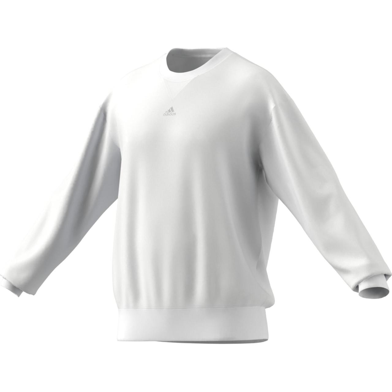 Adidas Sweatshirts Men s White Crew Neck Moderate Regular IC9805 XXL