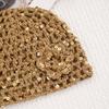 Flower Hollowed Out Knitted Hat Thin Weave Cap Retro Woven Pullover Cap  Spring Summer