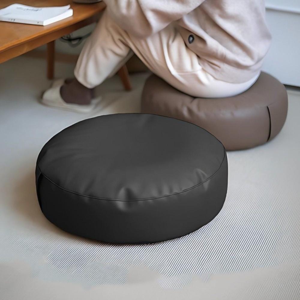 with Filling Round Seat Cushion PU Leather Meditation Cushion Practical Chair Pad Bedroom