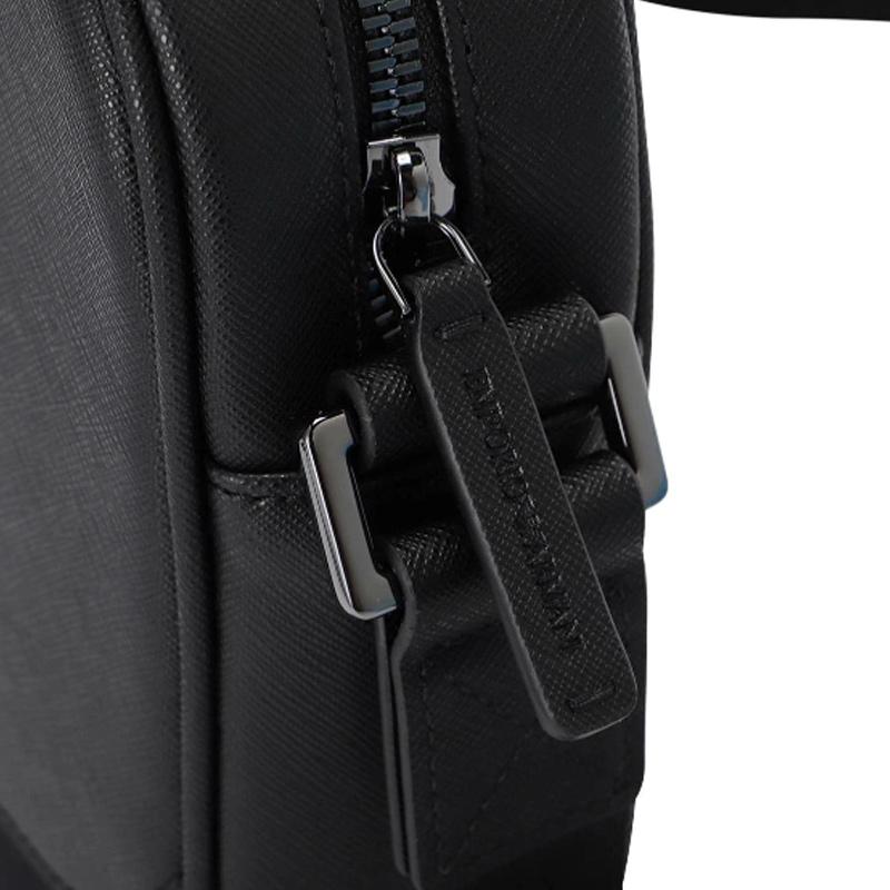 Emporio Armani Minimalist Fashion Brand Logo Leather Shoulder Bag Men bags Black EM001783-AF13670-UC001