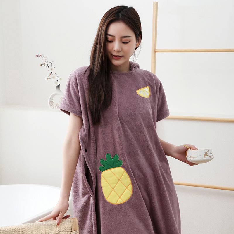 Quick-Dry Coral Fleece Hooded Cloak Bathrobe for Adults and Kids