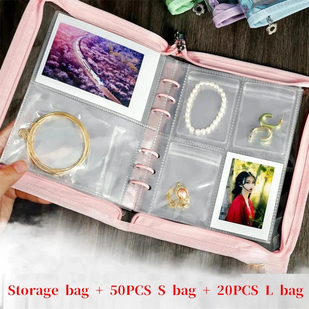 New Jewelry Necklace Earring Holder Bag Portable Water-proof Credit Card Photo Storage Book Zipper Bag Ins Stationery Organizer
