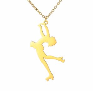 Dreamtimes Ice Skater Necklace Skating Charm Sports Ice Skating Pendant Necklace Inspirational Jewelry for Women Skate Lover