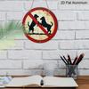 2D Flat 1pc, 8x8 In, No Dogs Allowed Round Aluminum Metal Sign - Vintage Rustic Wall Art with Textured Metal Surface & Artistic Nature-Inspired