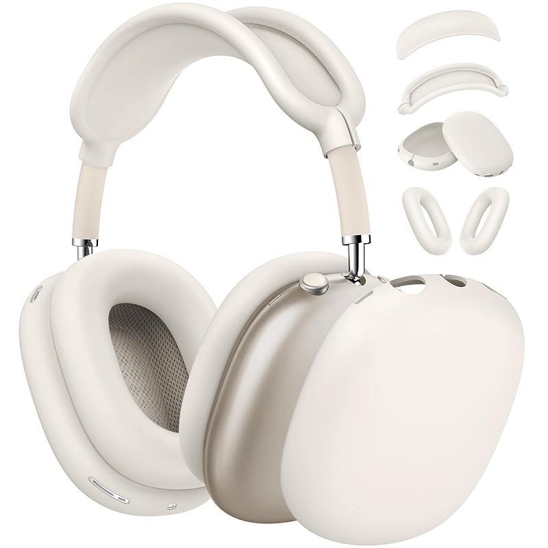 

[4 in 1] AirPods Silicone case cover for Max case Scratch prevention sweatproof ear pad case cover Ear cup cover/headband cover accessories Soft