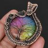 Rainbow Solar Quartz Gemstone Tree of Life Pendant Handmade Copper Wire Wrapped Boho Necklace Healing Crystal Jewelry